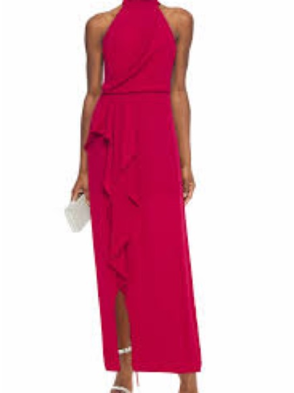 H by Halston Burgundy High-Neck Maxi Dress